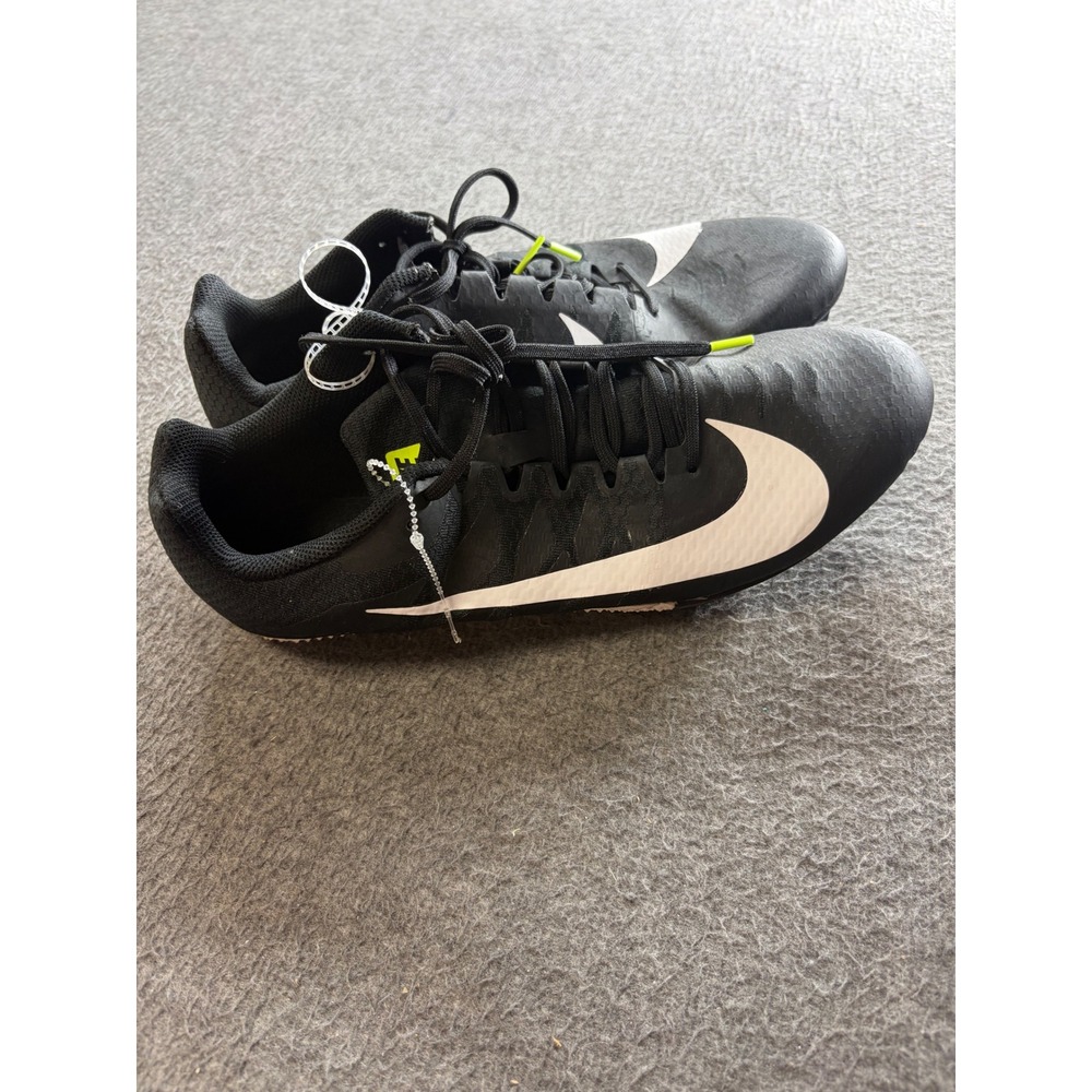 Nike Zoom Rival S Track Sprint Spikes Black White Volt Mens 11.5 Racing Shoes